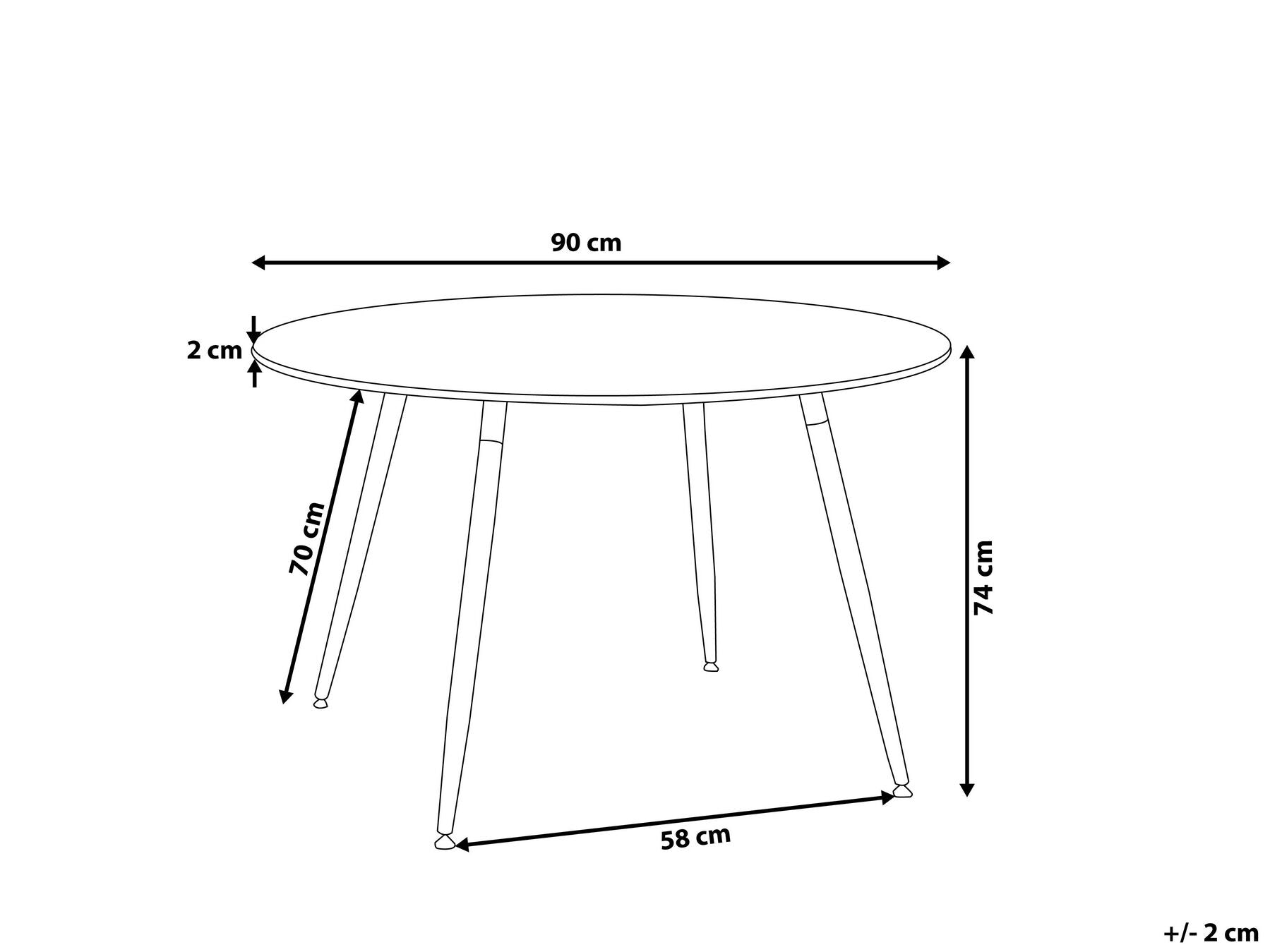 Dining Table BOVIO Black 90 cm 90 cm