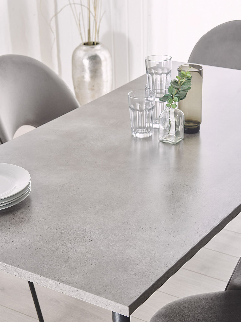 Dining Table SANTIAGO Grey Concrete Effect 160 cm 80 cm