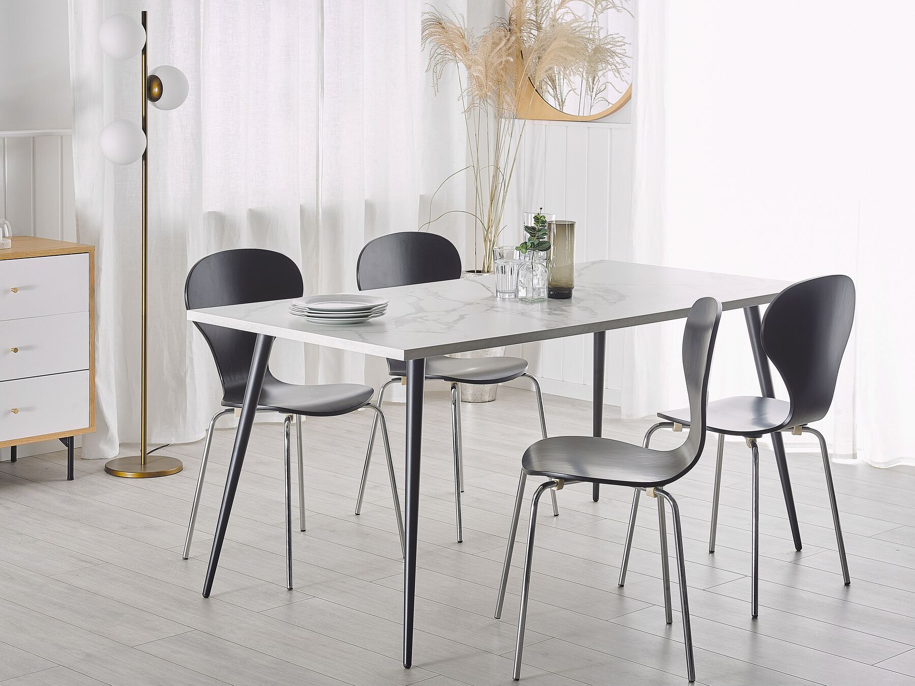 Dining Table SANTIAGO White 160 cm 80 cm