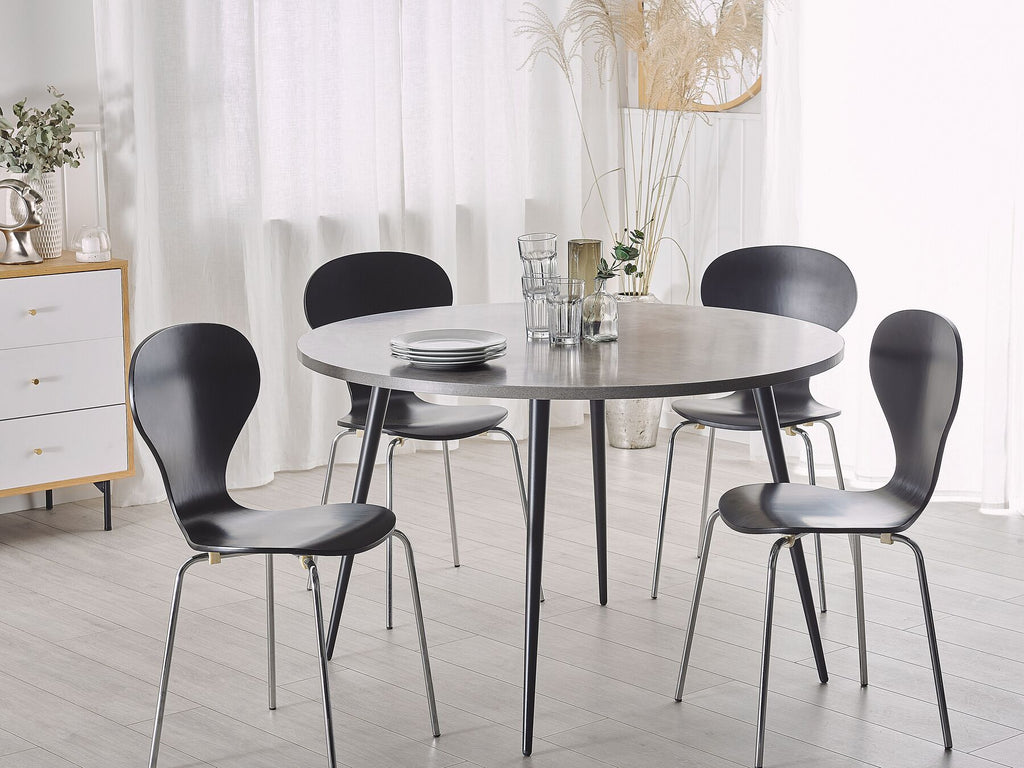 Dining Table ODEON Grey Concrete Effect 120 cm 120 cm