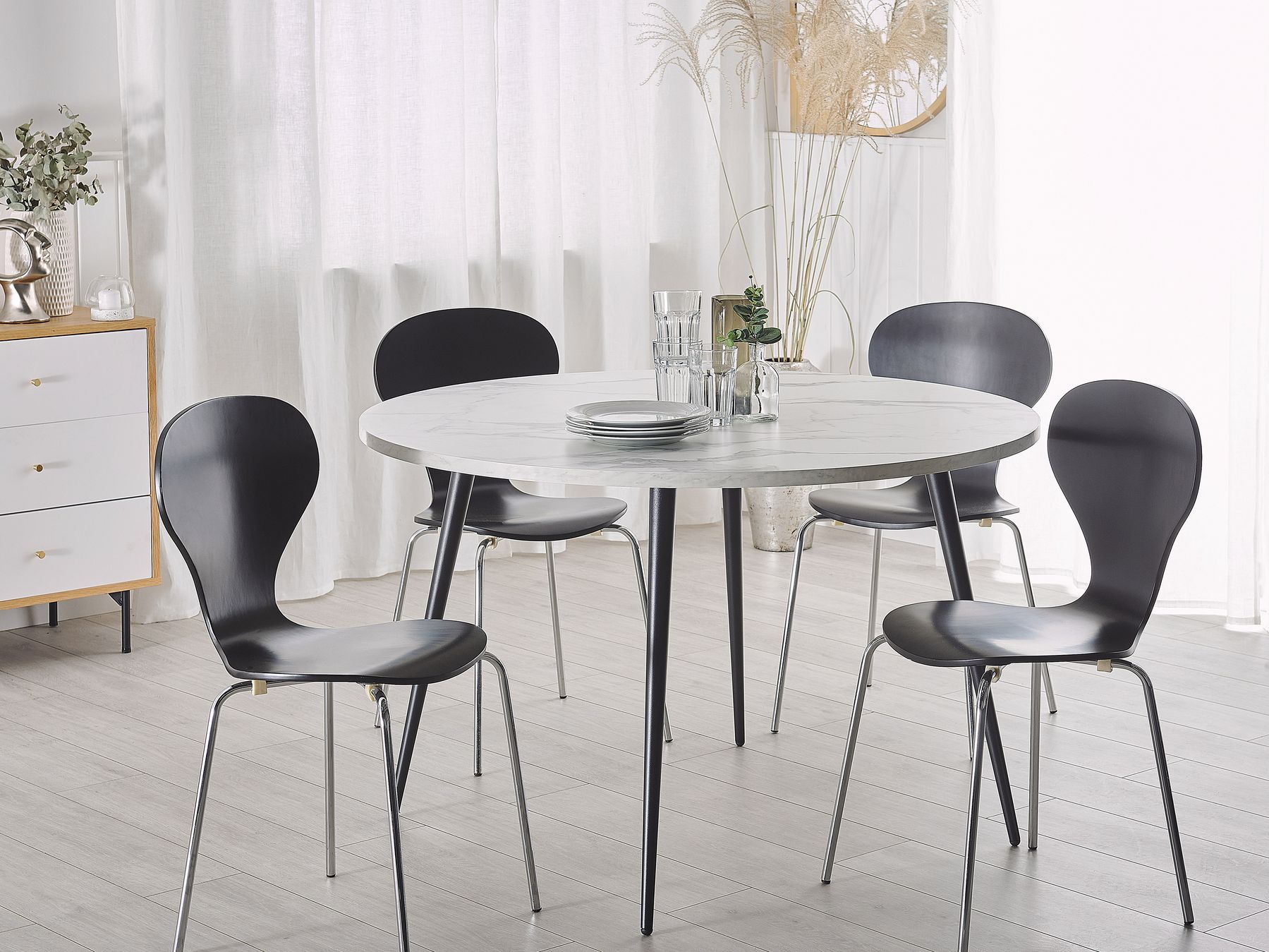 Dining Table ODEON White 120 cm 120 cm