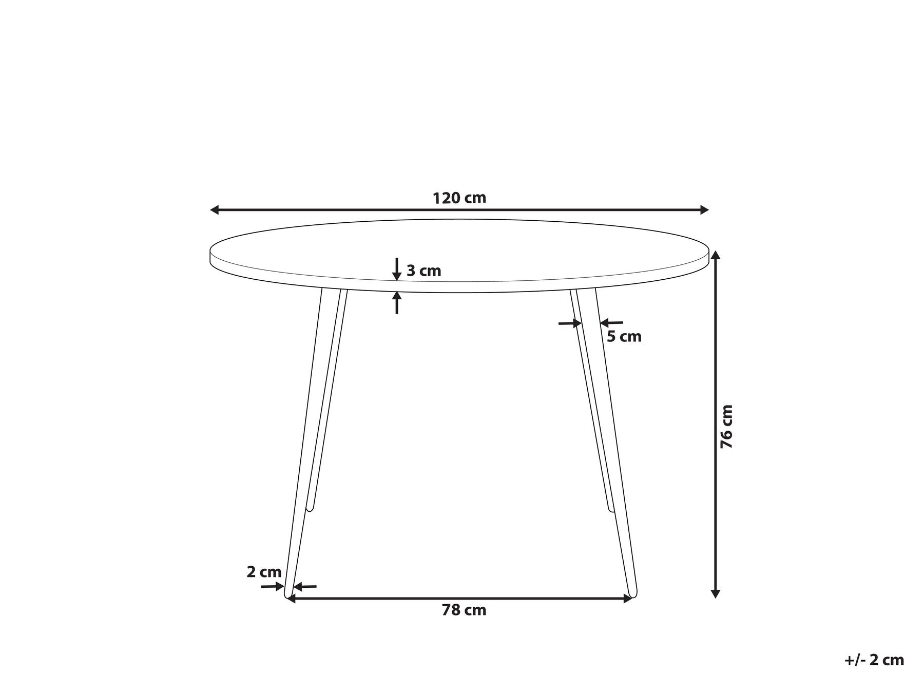 Dining Table ODEON White 120 cm 120 cm