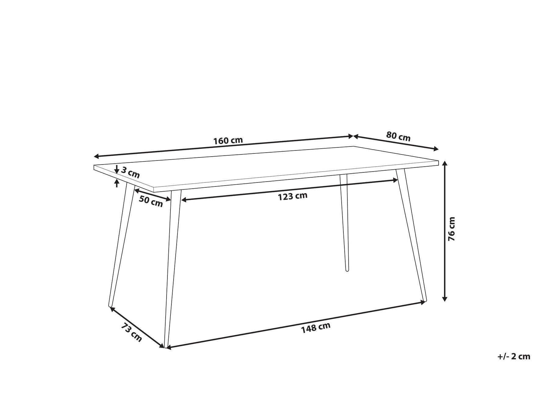 Dining Table SANTIAGO White 160 cm 80 cm