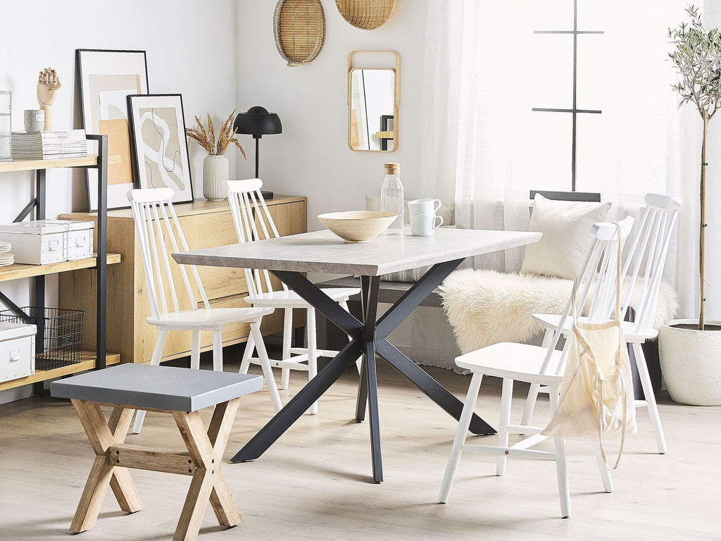 Dining Table SPECTRA Grey Concrete Effect 140 cm 80 cm