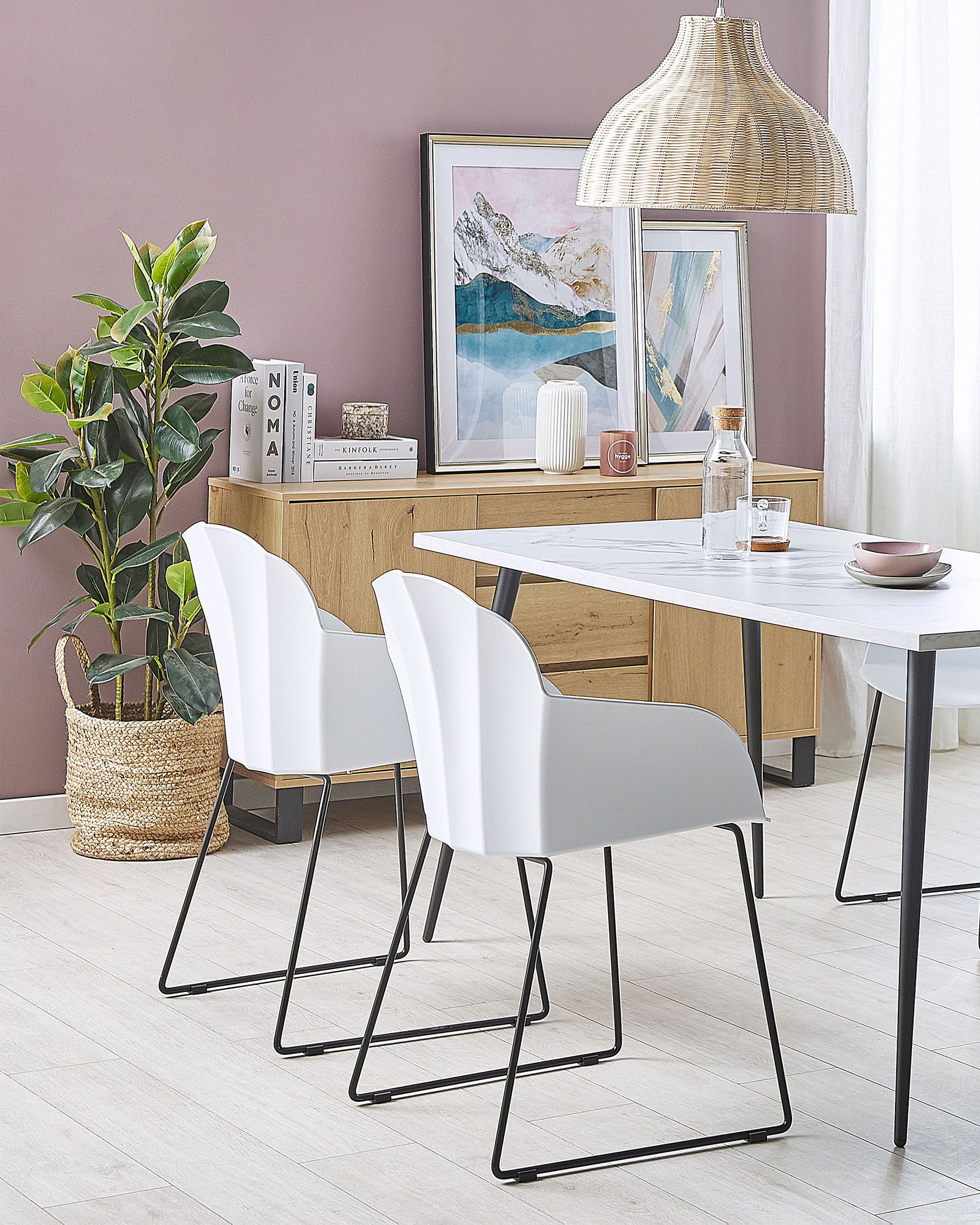 Dining Table SANTIAGO White 160 cm 80 cm