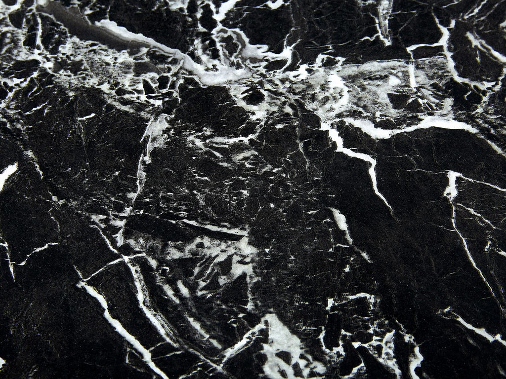 Dining Table KENTON Black Marble 140 cm 80 cm Tempered Glass