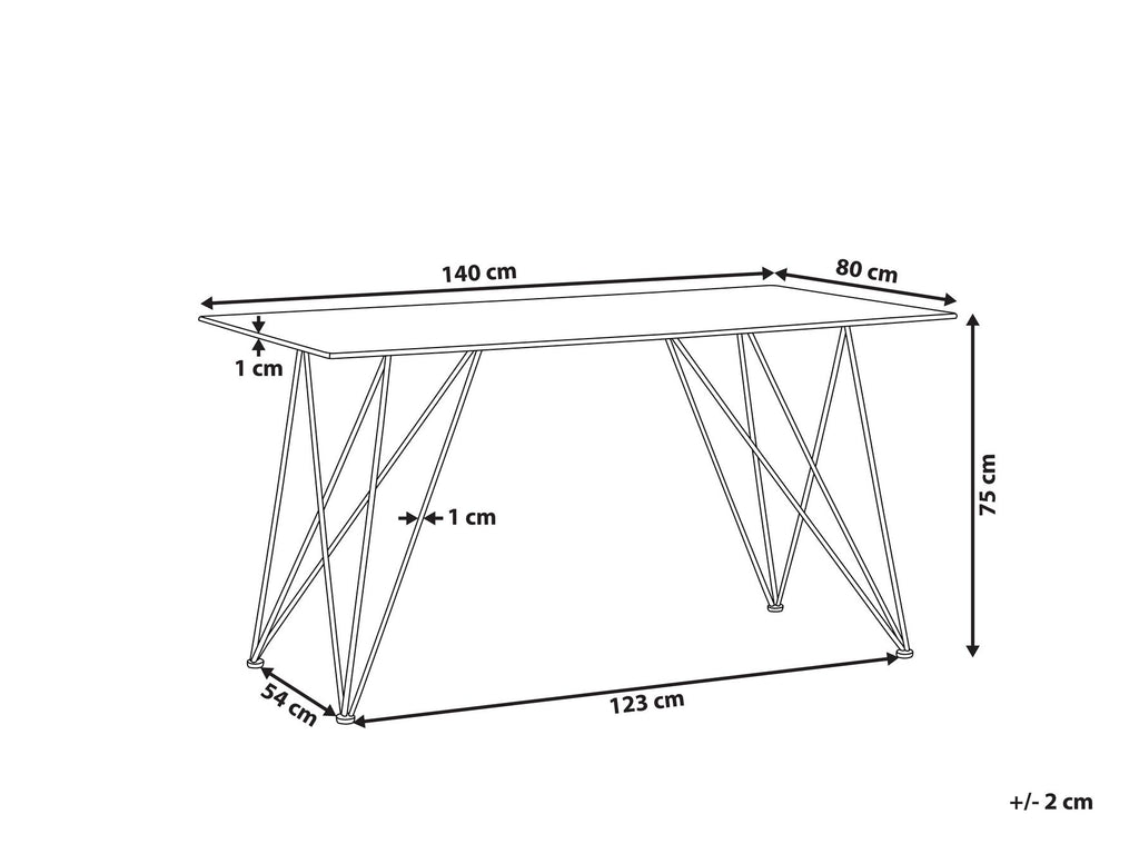 Dining Table KENTON Black Marble 140 cm 80 cm Tempered Glass