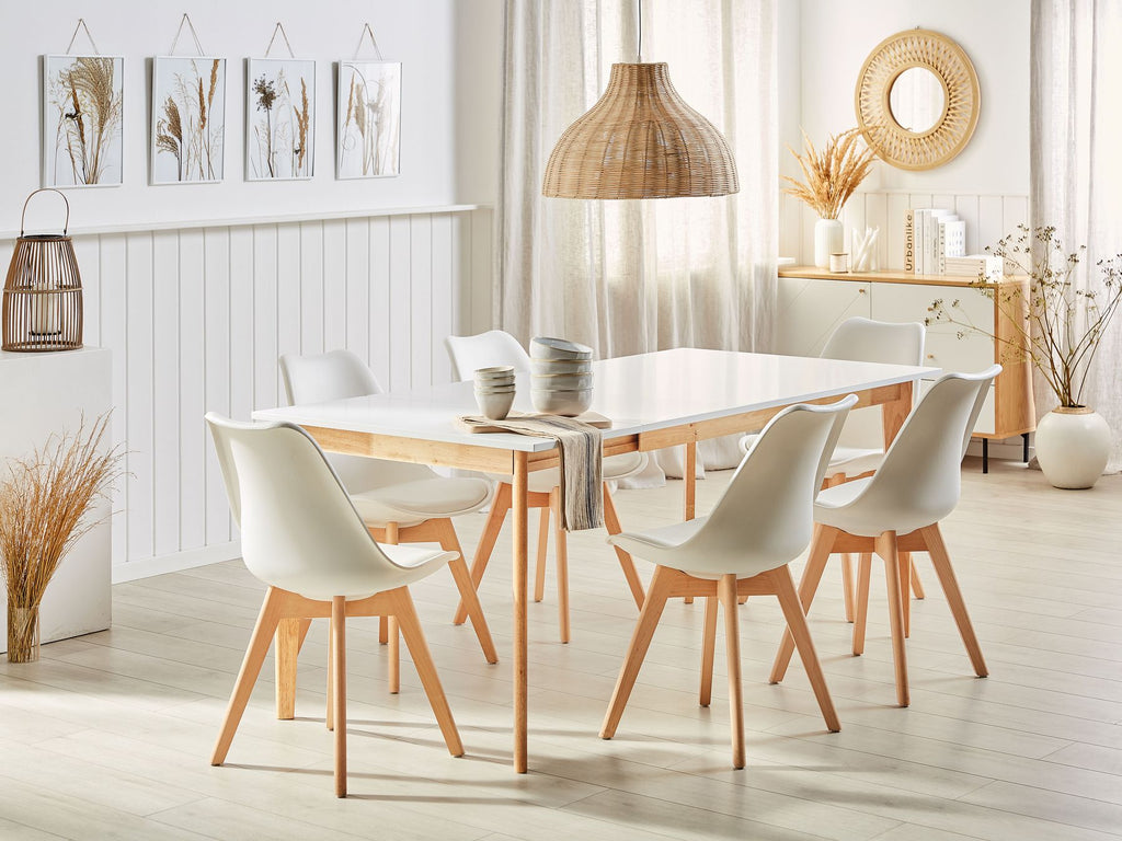Extending Dining Table SOLA White 140/180 cm 90 cm