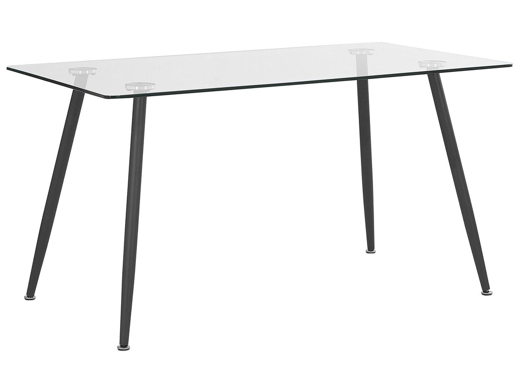 Dining Table MIDLAND Black 140 cm 80 cm Tempered Glass