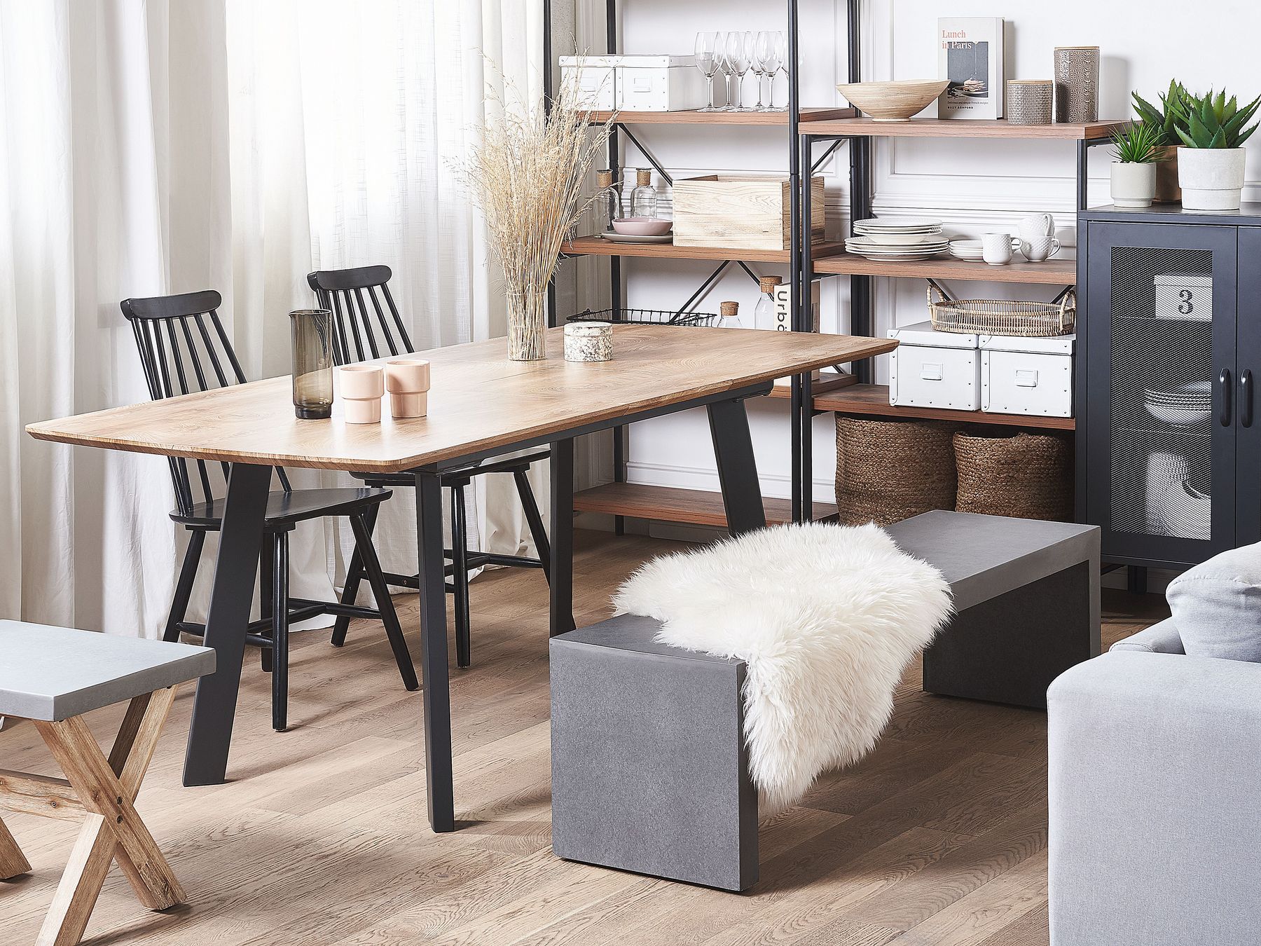 Extending Dining Table SALVADOR Dark Brown 160/200 cm 90 cm