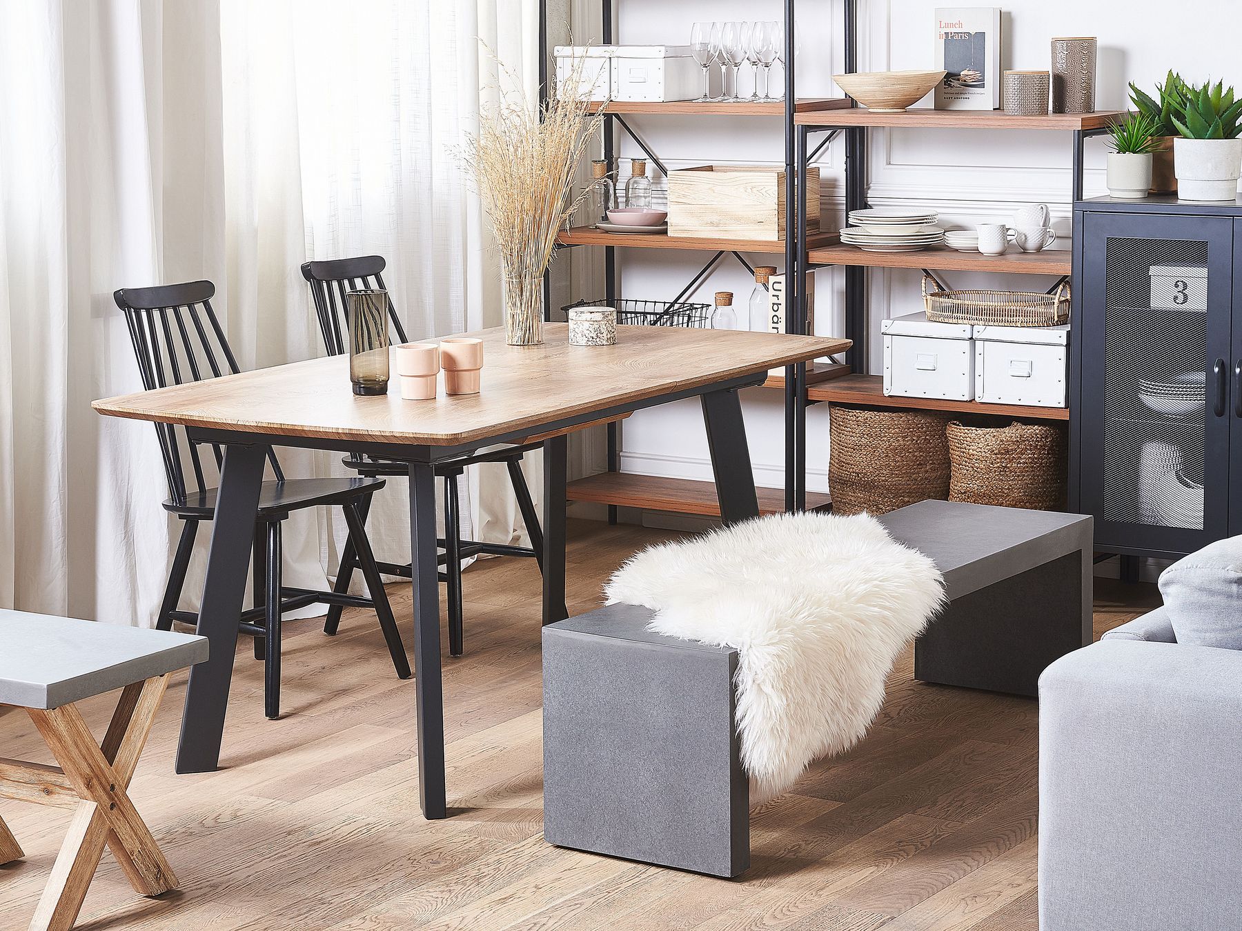 Extending Dining Table SALVADOR Dark Brown 160/200 cm 90 cm
