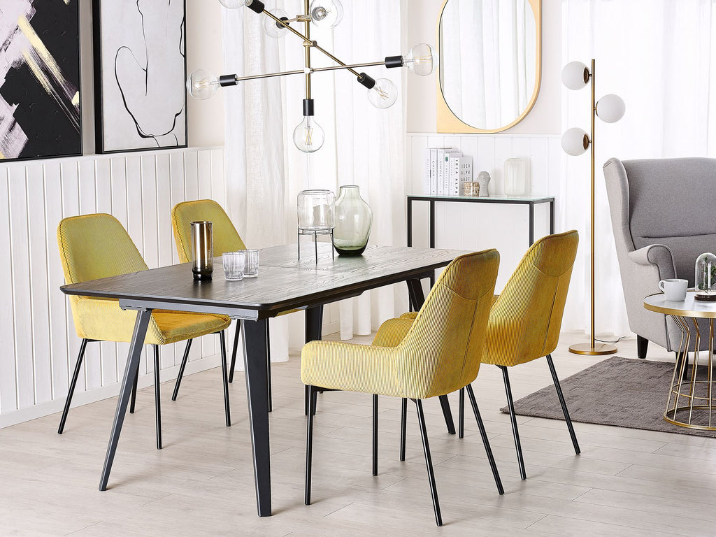 Extending Dining Table IRVINGTON Black 160/200 cm 90 cm