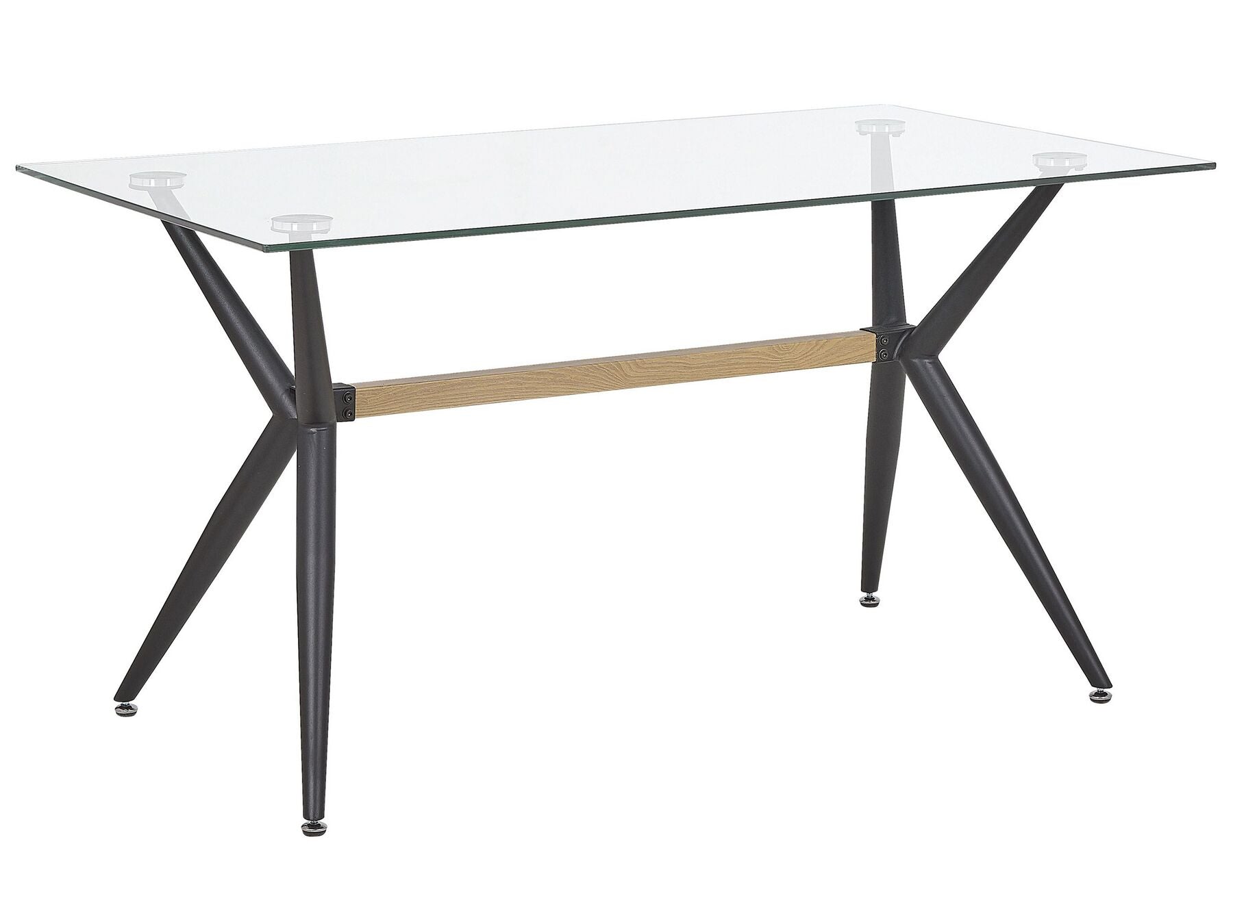 Dining Table SACRAMENTO Black 140 cm 80 cm Tempered Glass