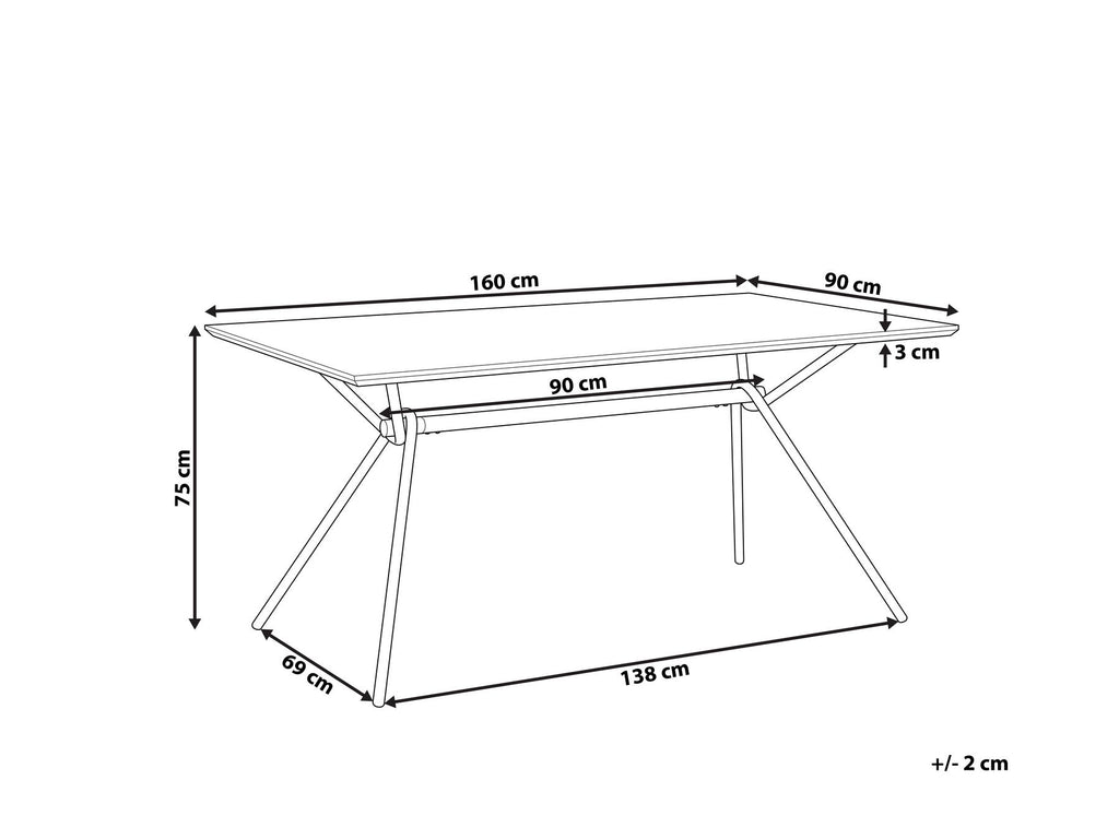 Dining Table AMSTERDAM Dark Brown 160 cm 90 cm