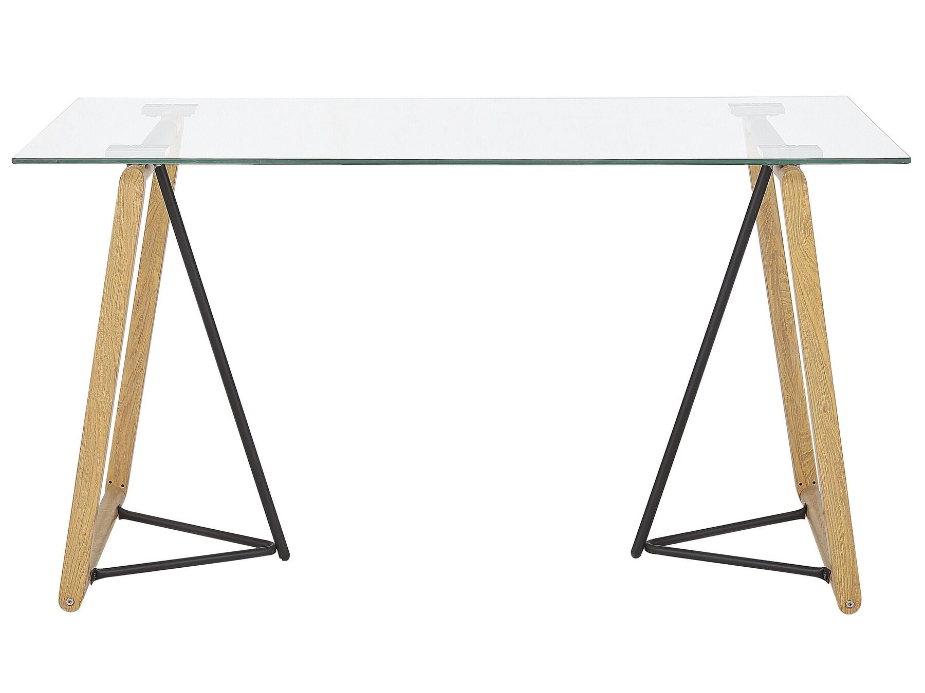 Dining Table TACOMA Light Brown 140 cm 80 cm Tempered Glass
