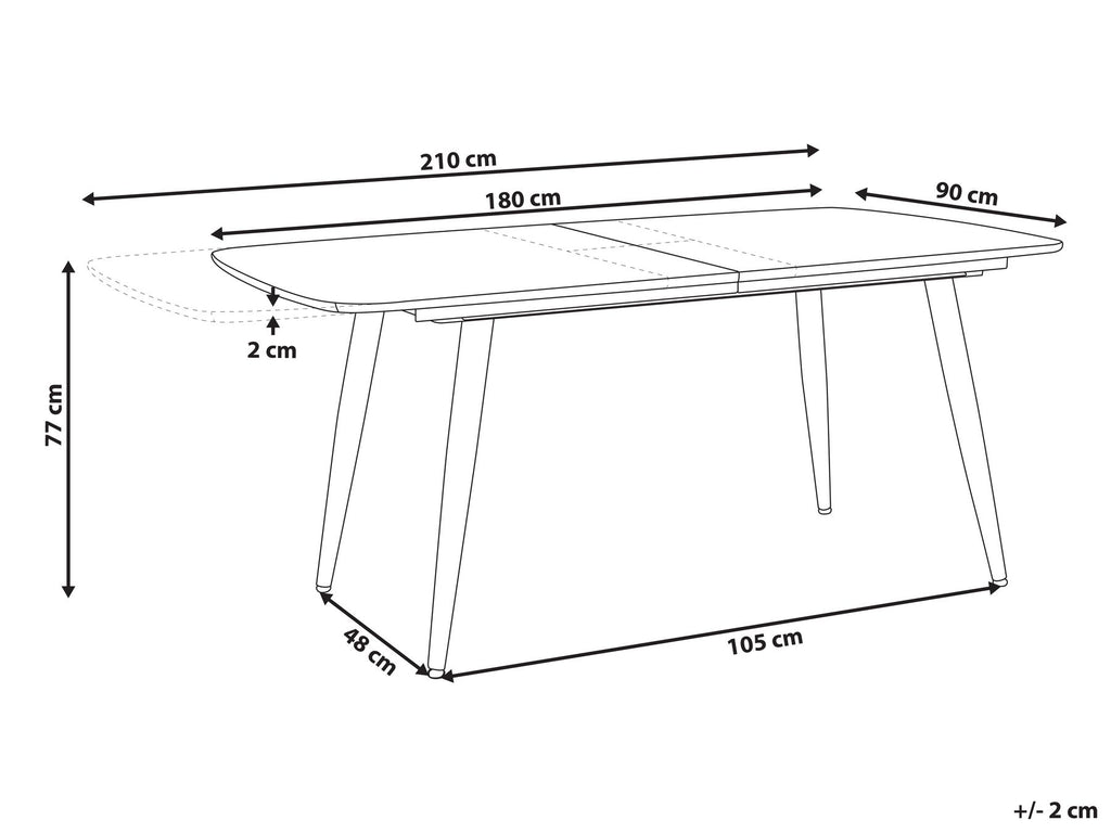 Extending Dining Table HAGA Light Brown 180/210 cm 90 cm