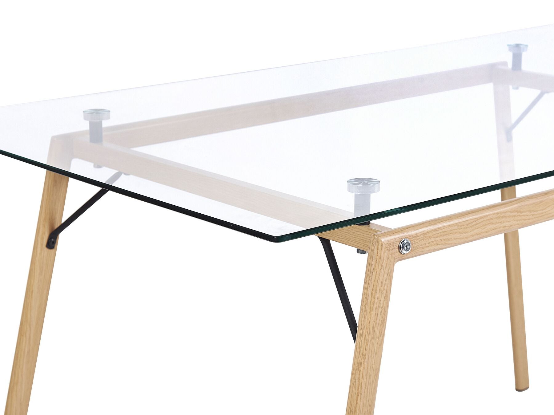 Dining Table KAMINA Light Brown 140 cm 80 cm Tempered Glass