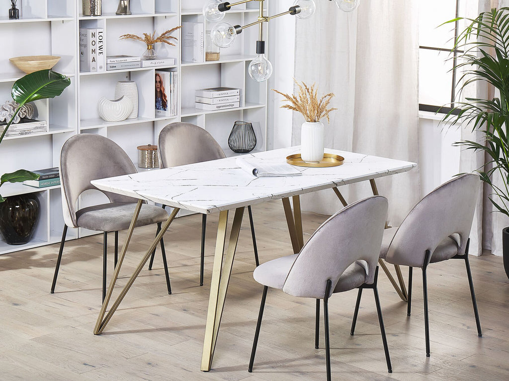 Dining Table MOLDEN White/ Gold 150 cm 80 cm