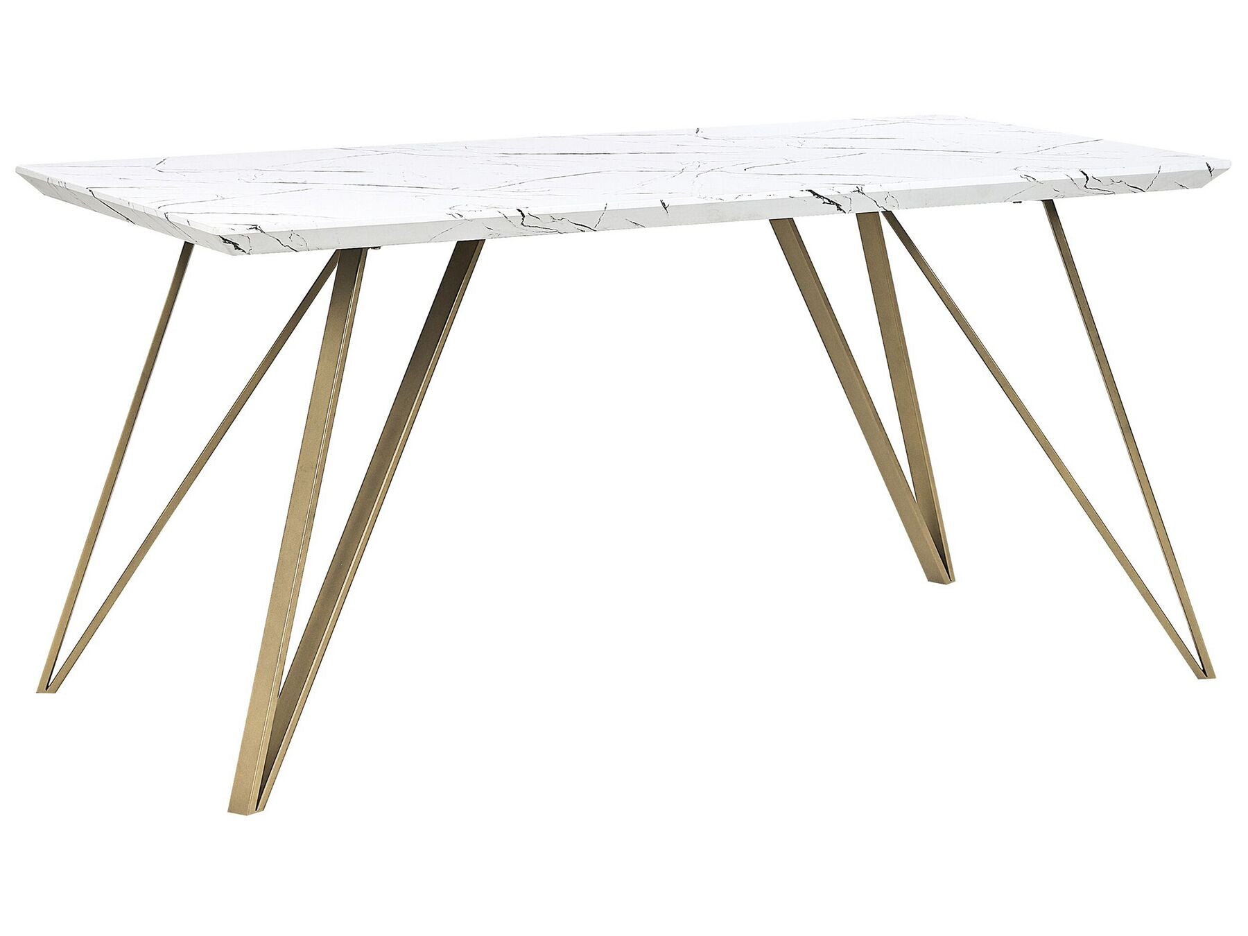 Dining Table MOLDEN White/ Gold 150 cm 80 cm