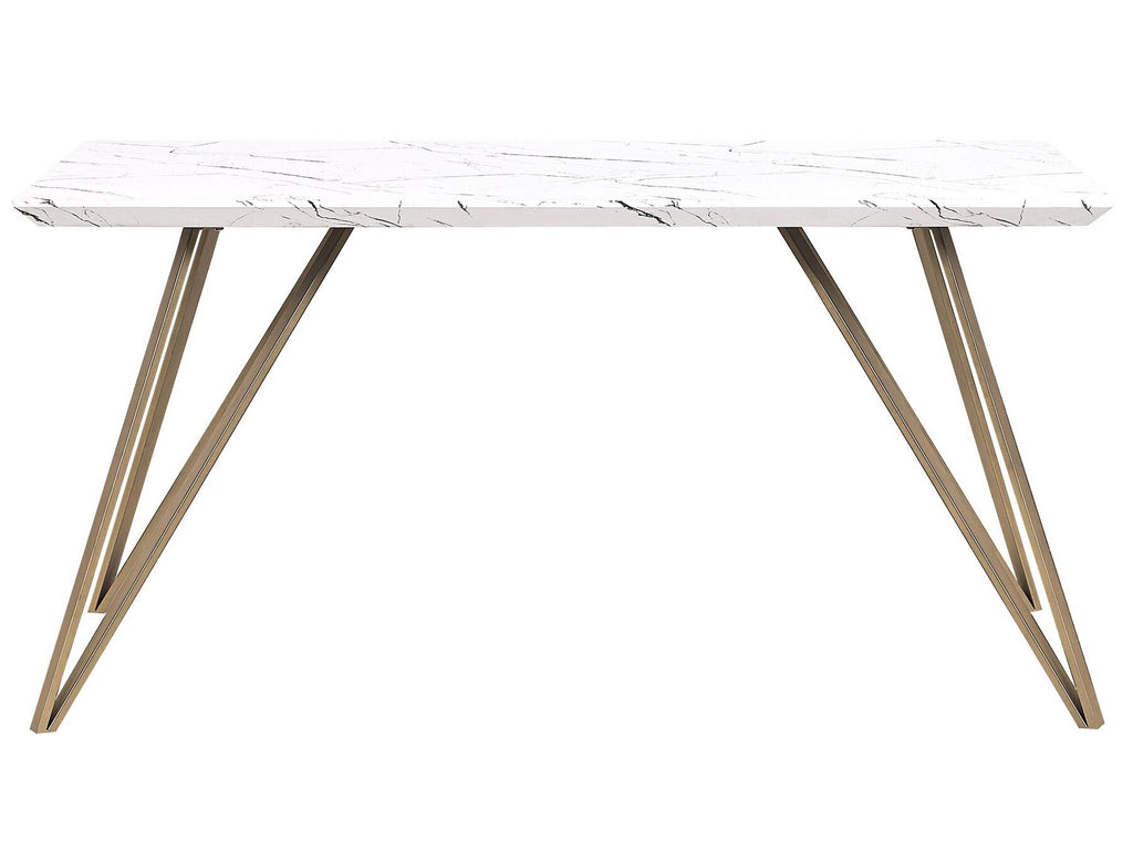 Dining Table MOLDEN White/ Gold 150 cm 80 cm