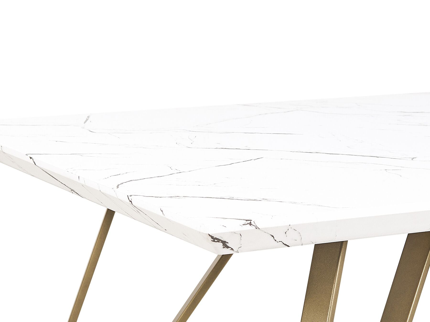 Dining Table MOLDEN White/ Gold 150 cm 80 cm