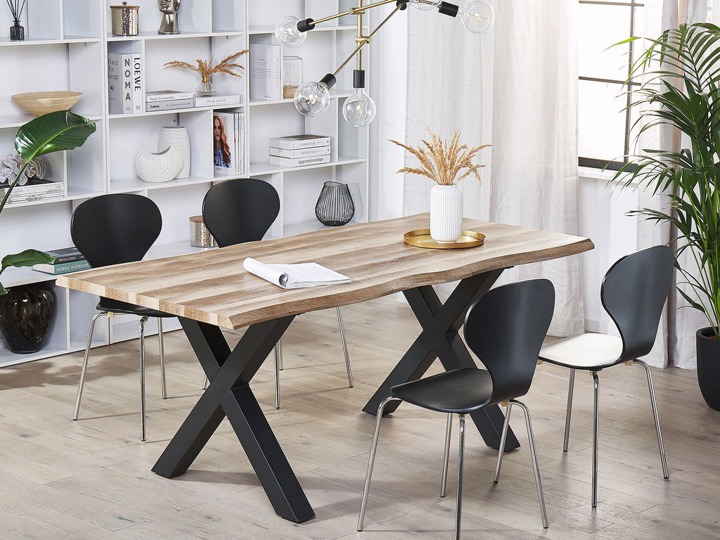Extending Dining Table BRONSON Dark Brown 140/180 cm 90 cm