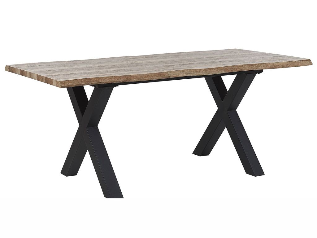 Extending Dining Table BRONSON Dark Brown 140/180 cm 90 cm