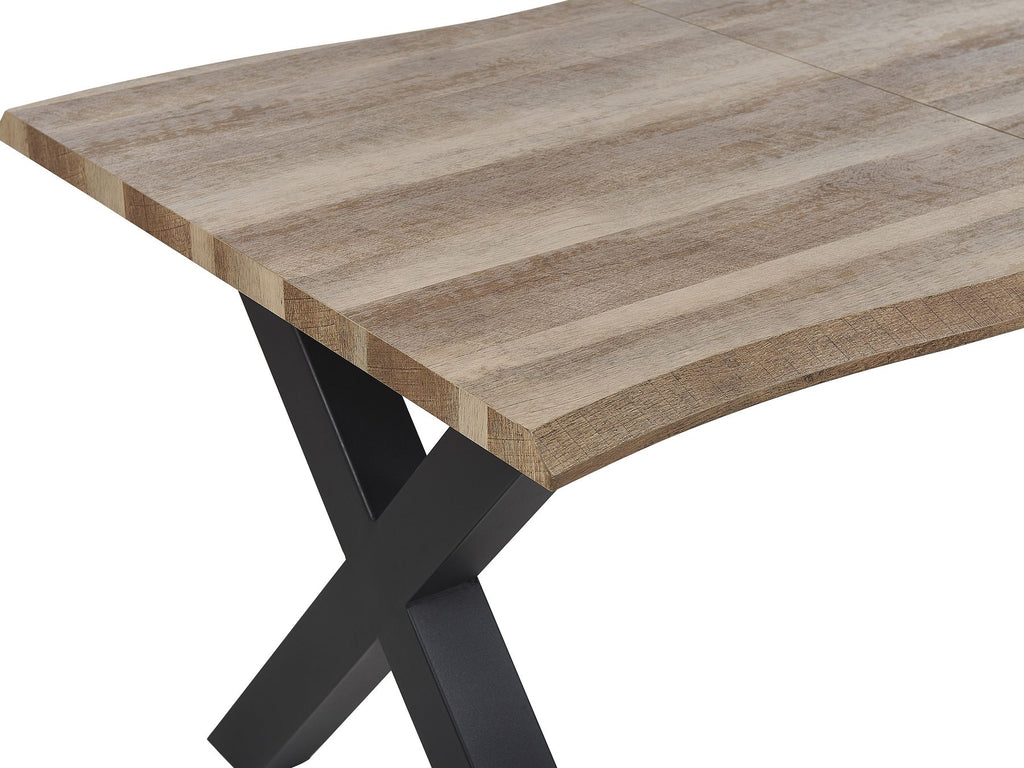 Extending Dining Table BRONSON Dark Brown 140/180 cm 90 cm