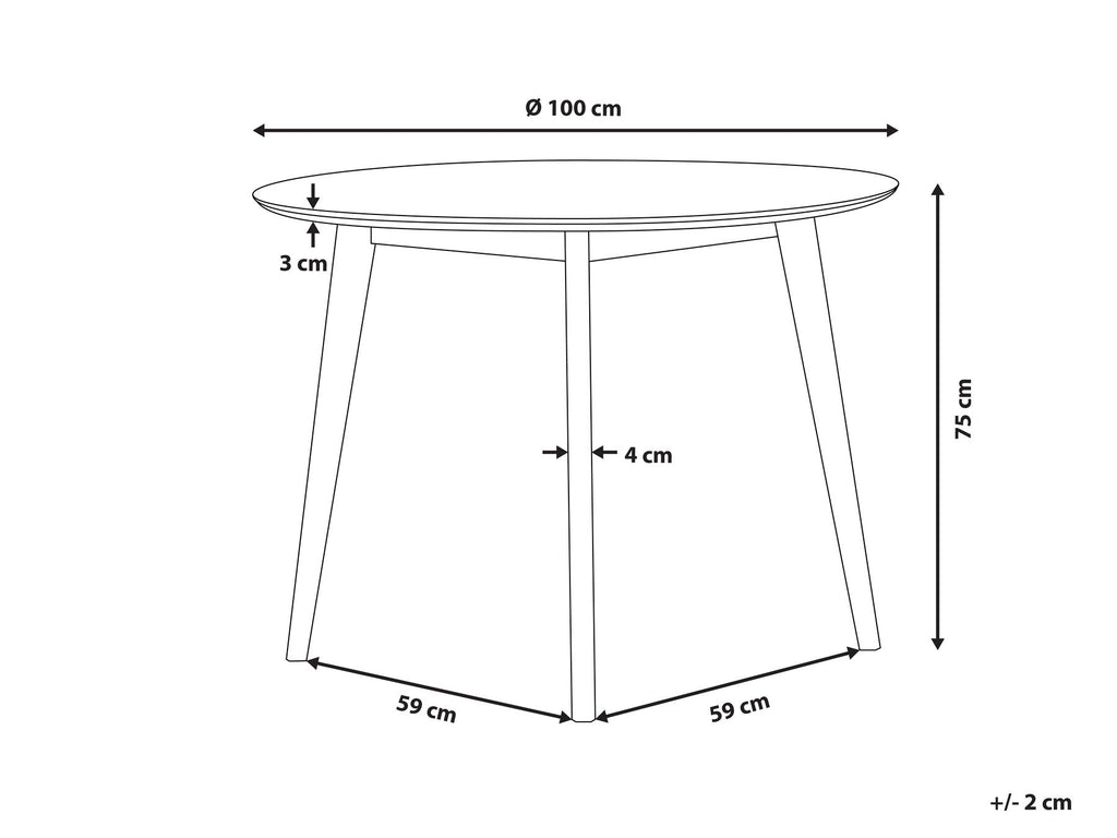 Dining Table ROXBY White 100 cm 100 cm