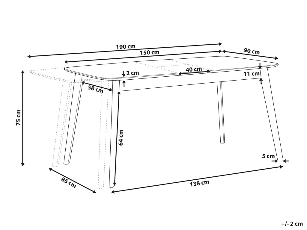 Extending Dining Table MADOX Dark Walnut 120/150 cm 75 cm