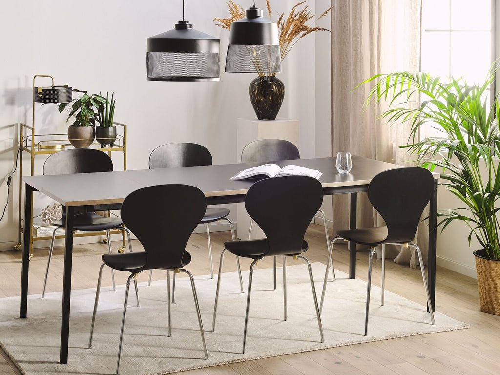 Extending Dining Table AVIS Black 140/190 cm 90 cm