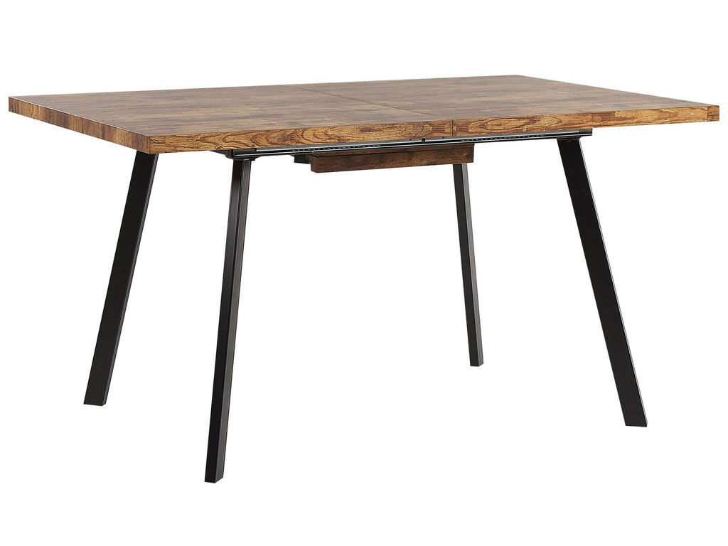 Extending Dining Table HARLOW Dark Brown 140/180 cm 90 cm