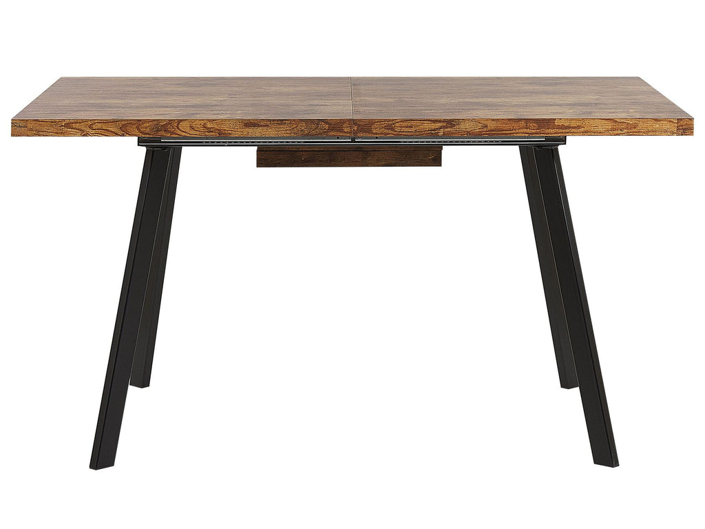 Extending Dining Table HARLOW Dark Brown 140/180 cm 90 cm