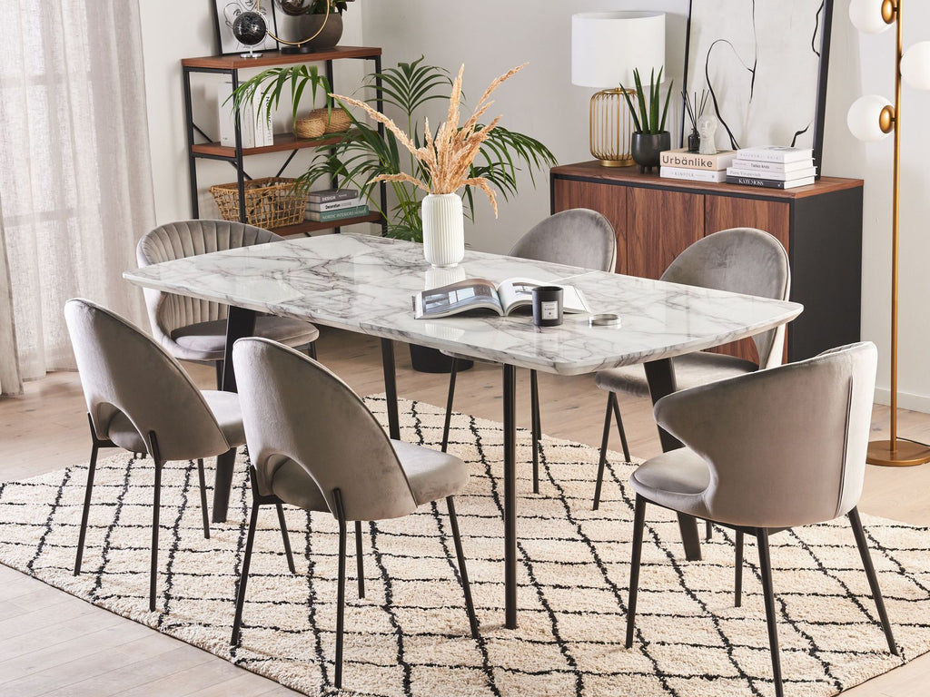 Extending Dining Table MOSBY Black/ White 160/200 cm 90 cm