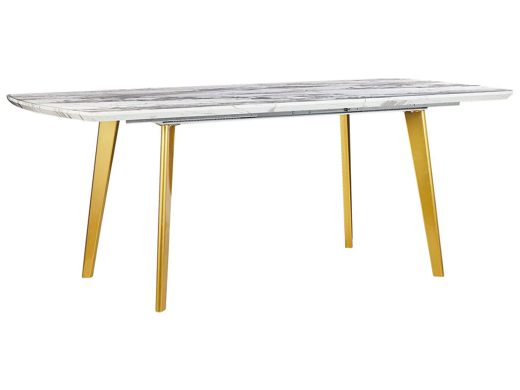 Extending Dining Table MOSBY White/ Gold 160/200 cm 90 cm