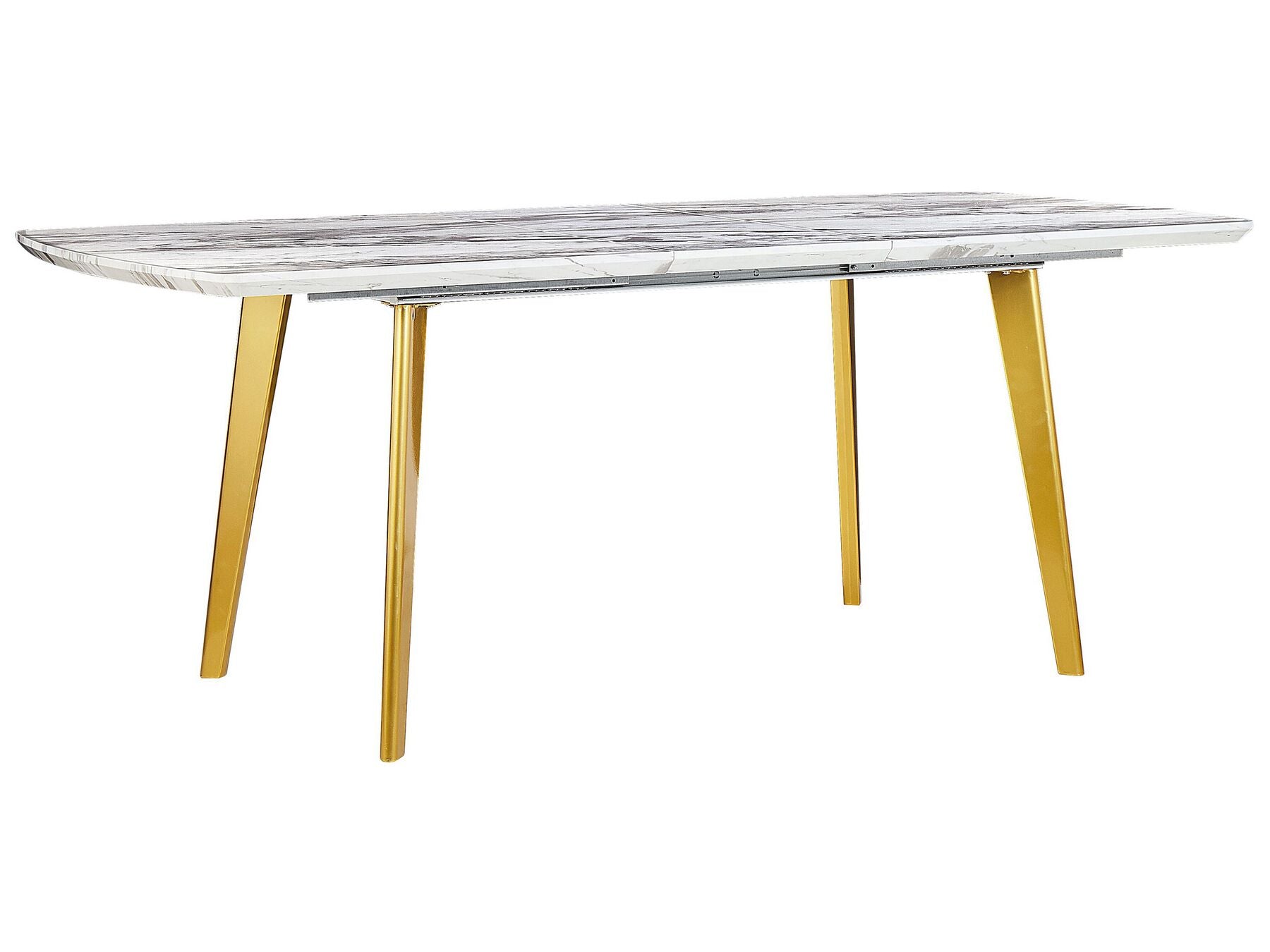 Extending Dining Table MOSBY White/ Gold 160/200 cm 90 cm
