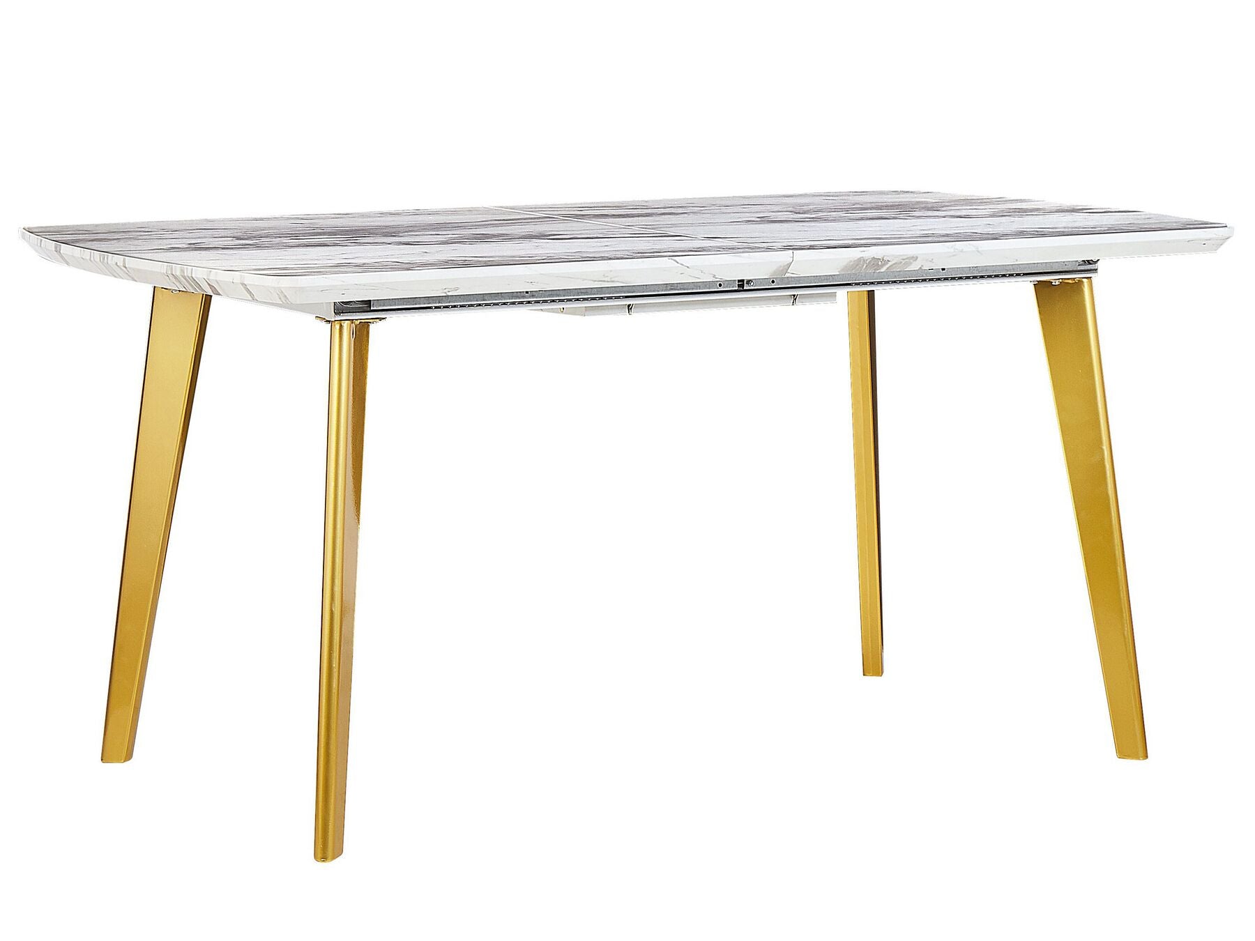 Extending Dining Table MOSBY White/ Gold 160/200 cm 90 cm