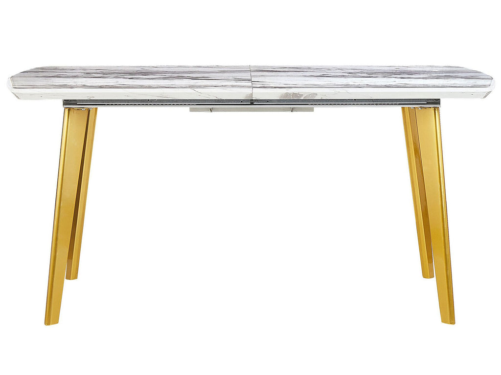Extending Dining Table MOSBY White/ Gold 160/200 cm 90 cm
