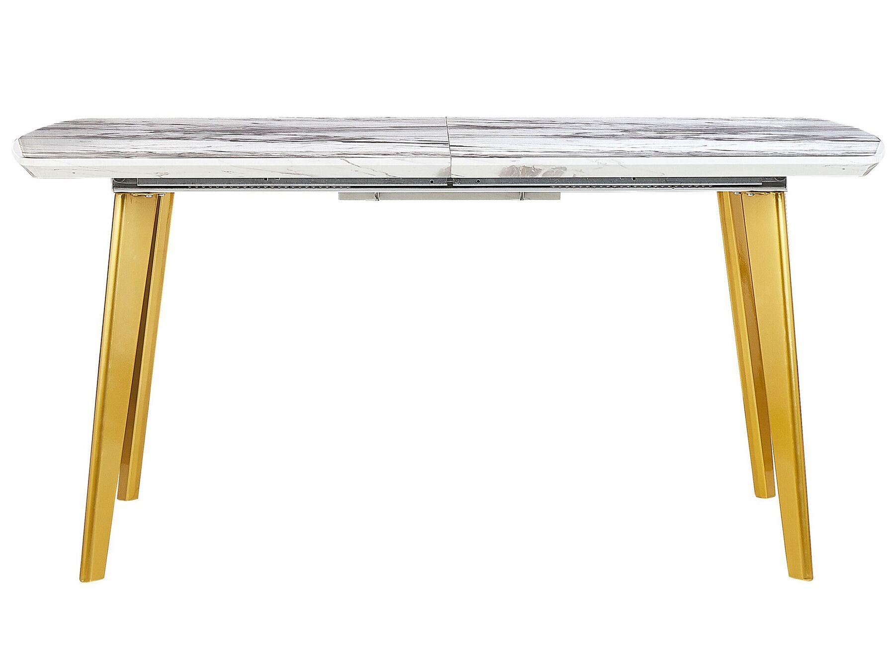 Extending Dining Table MOSBY White/ Gold 160/200 cm 90 cm
