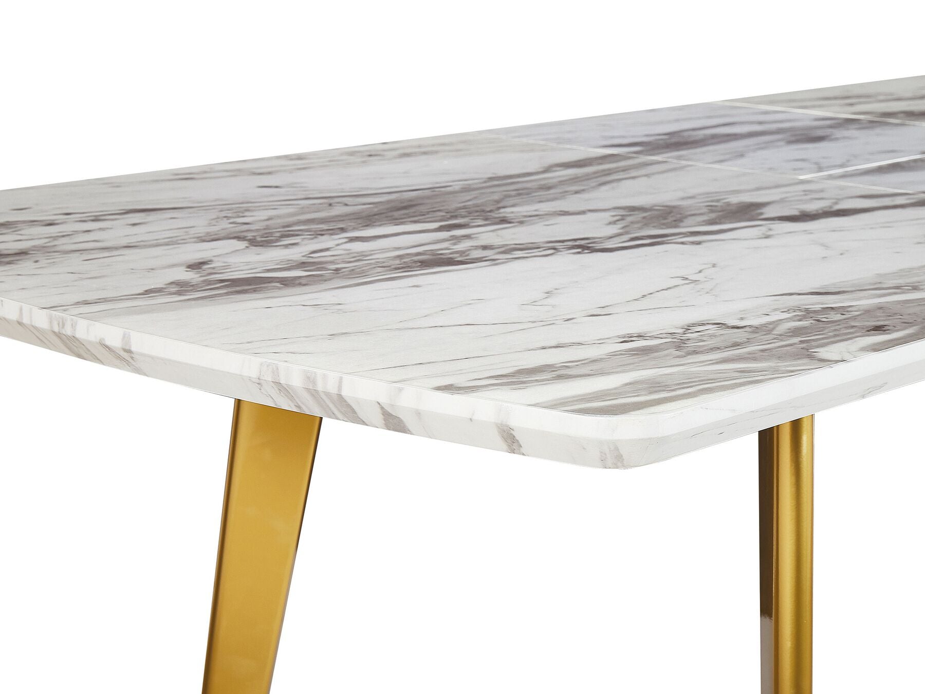 Extending Dining Table MOSBY White/ Gold 160/200 cm 90 cm