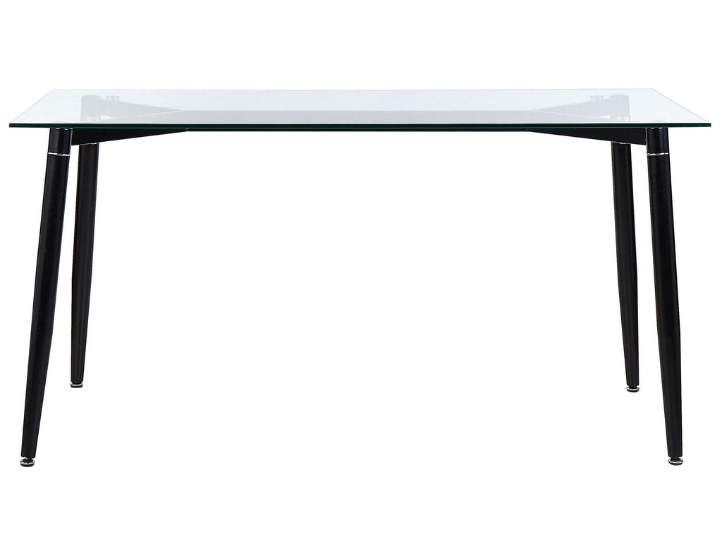 Dining Table TOTHAM Black 150 cm 90 cm Tempered Glass