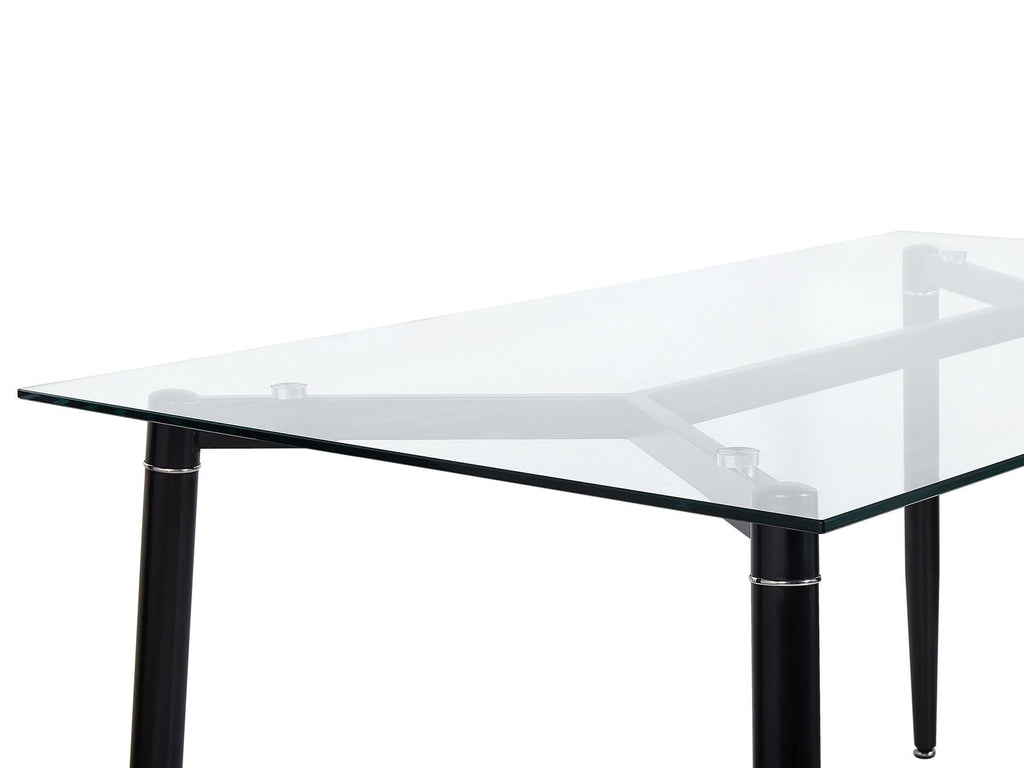 Dining Table TOTHAM Black 150 cm 90 cm Tempered Glass