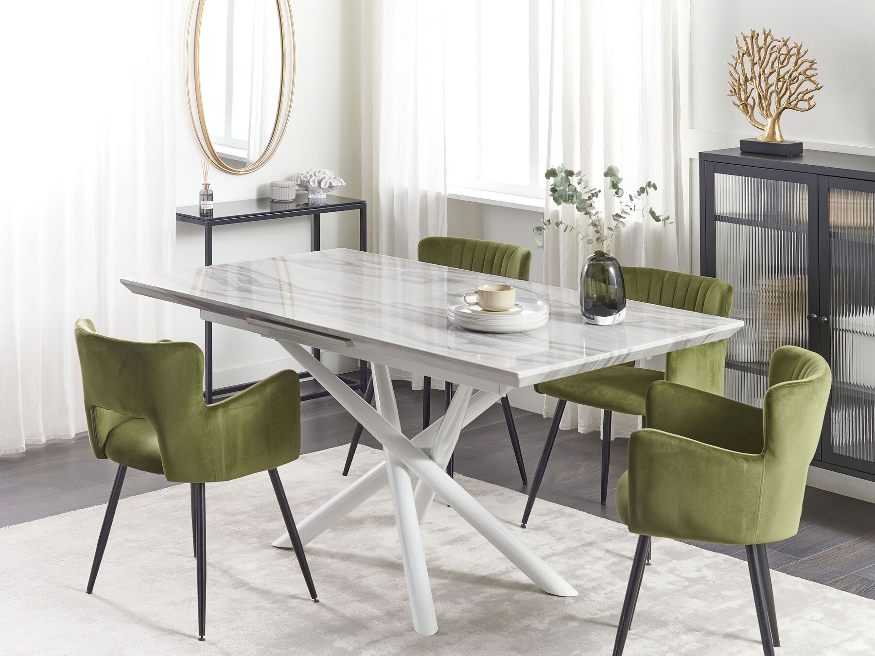 Extending Dining Table MOIRA White 160/200 cm 90 cm