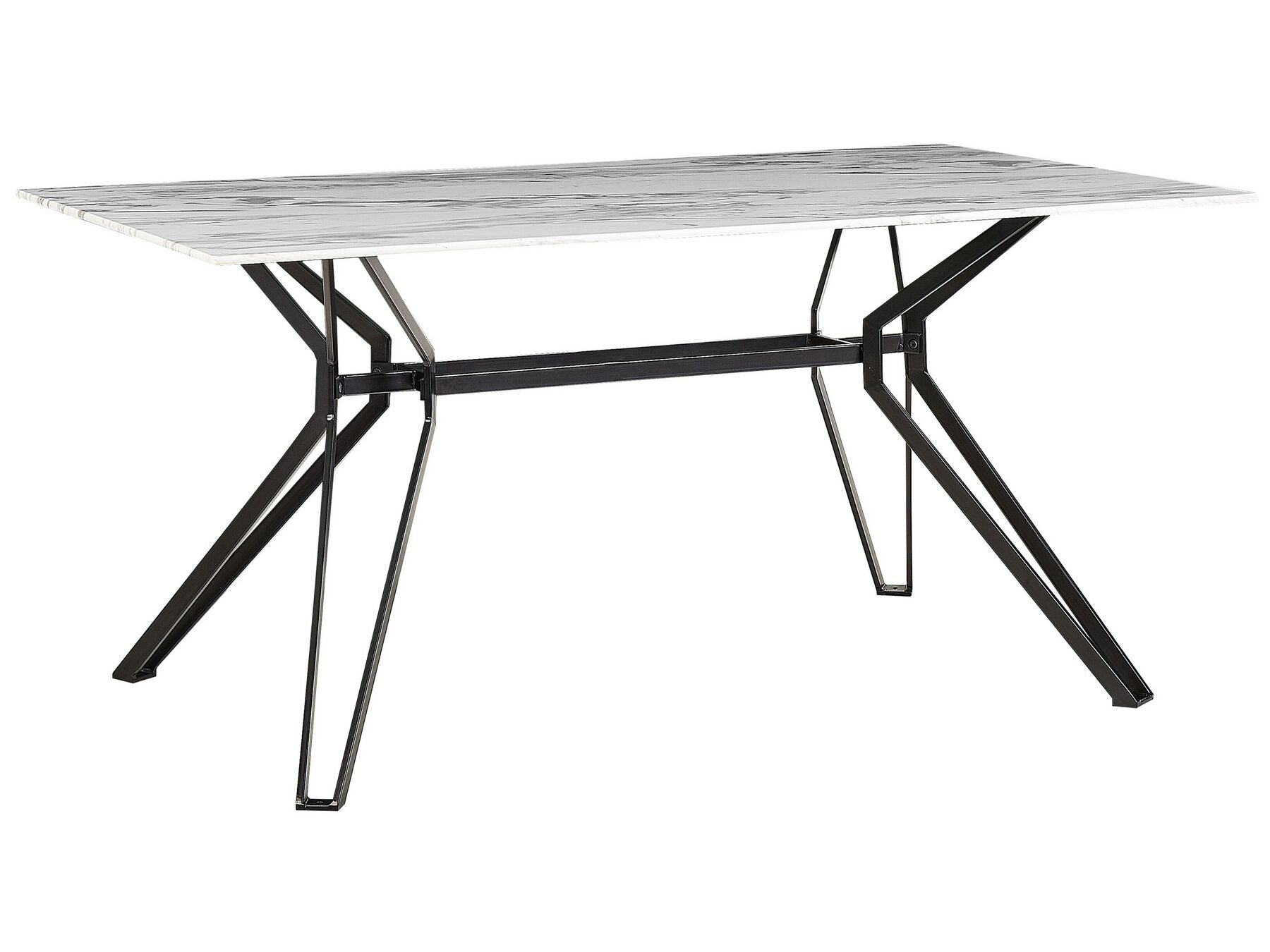 Dining Table BALLINA White 160 cm 90 cm Tempered Glass