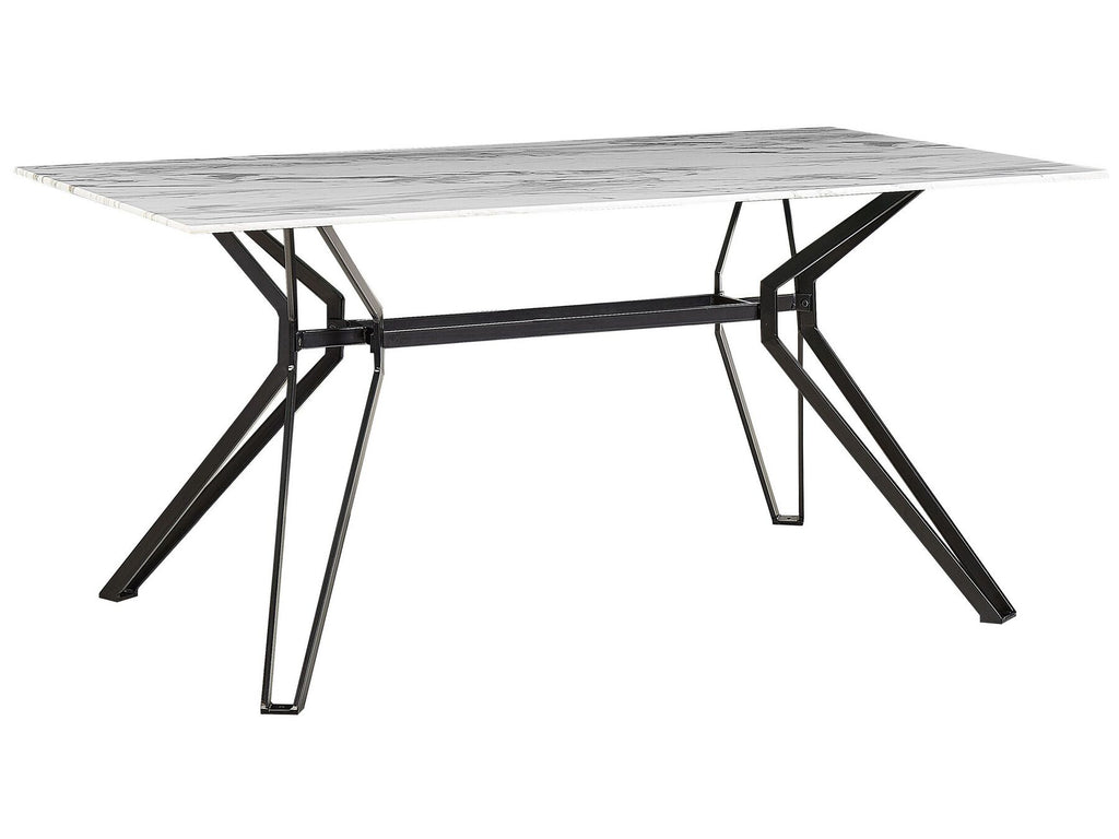 Dining Table BALLINA White 160 cm 90 cm Tempered Glass