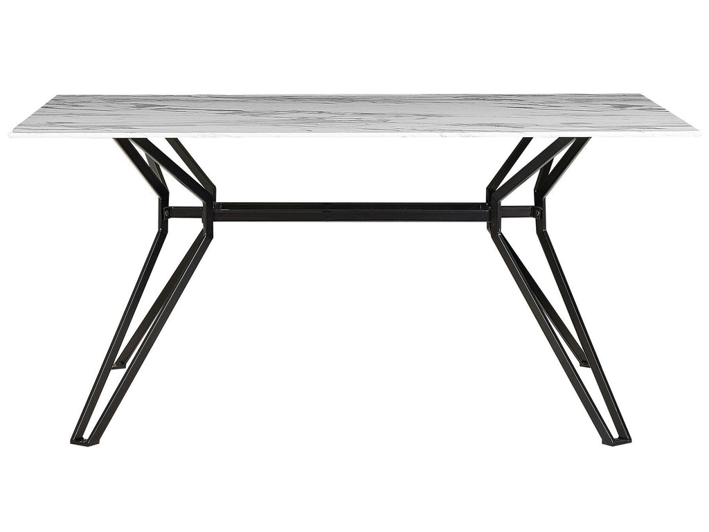 Dining Table BALLINA White 160 cm 90 cm Tempered Glass