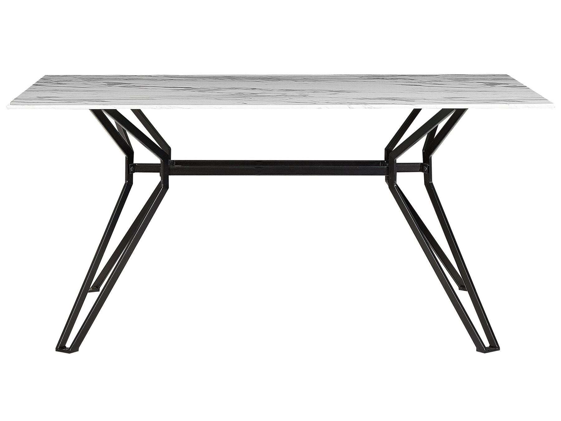 Dining Table BALLINA White 160 cm 90 cm Tempered Glass