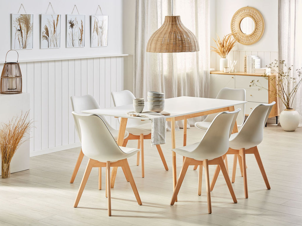 Extending Dining Table MEDIO White 120/155 cm 80 cm