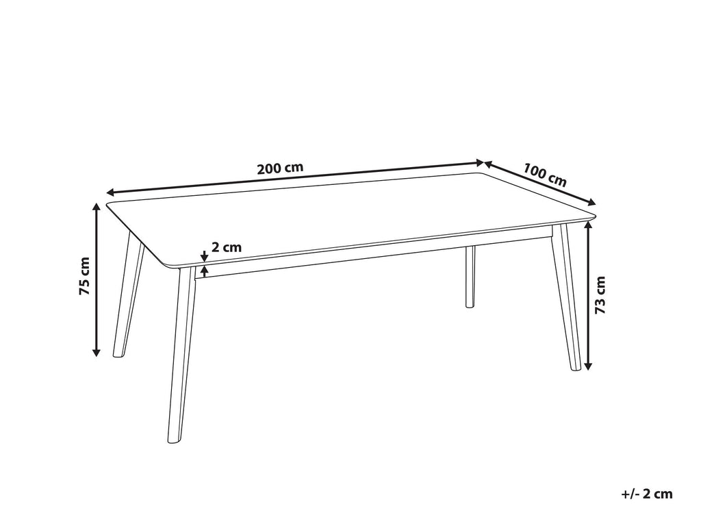 Dining Table MADOX Dark Walnut 200 cm 100 cm