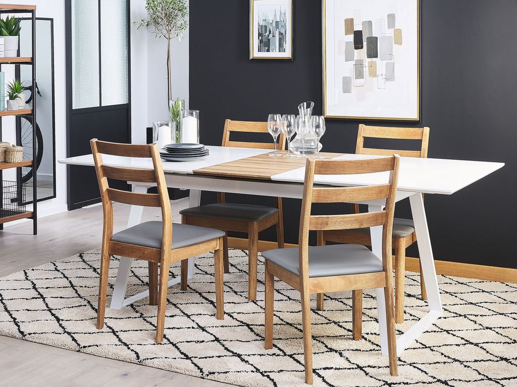 Extending Dining Table KALUNA White 160/200 cm 90 cm